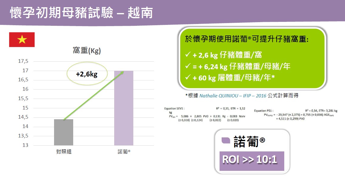 平均仔豬窩種提升2.6公斤